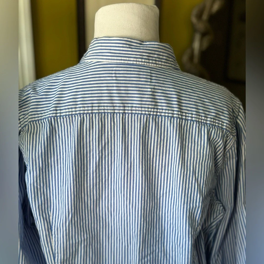 JCrew Slim-fit Puff sleeve in blue stripe - Picture 5 of 5
